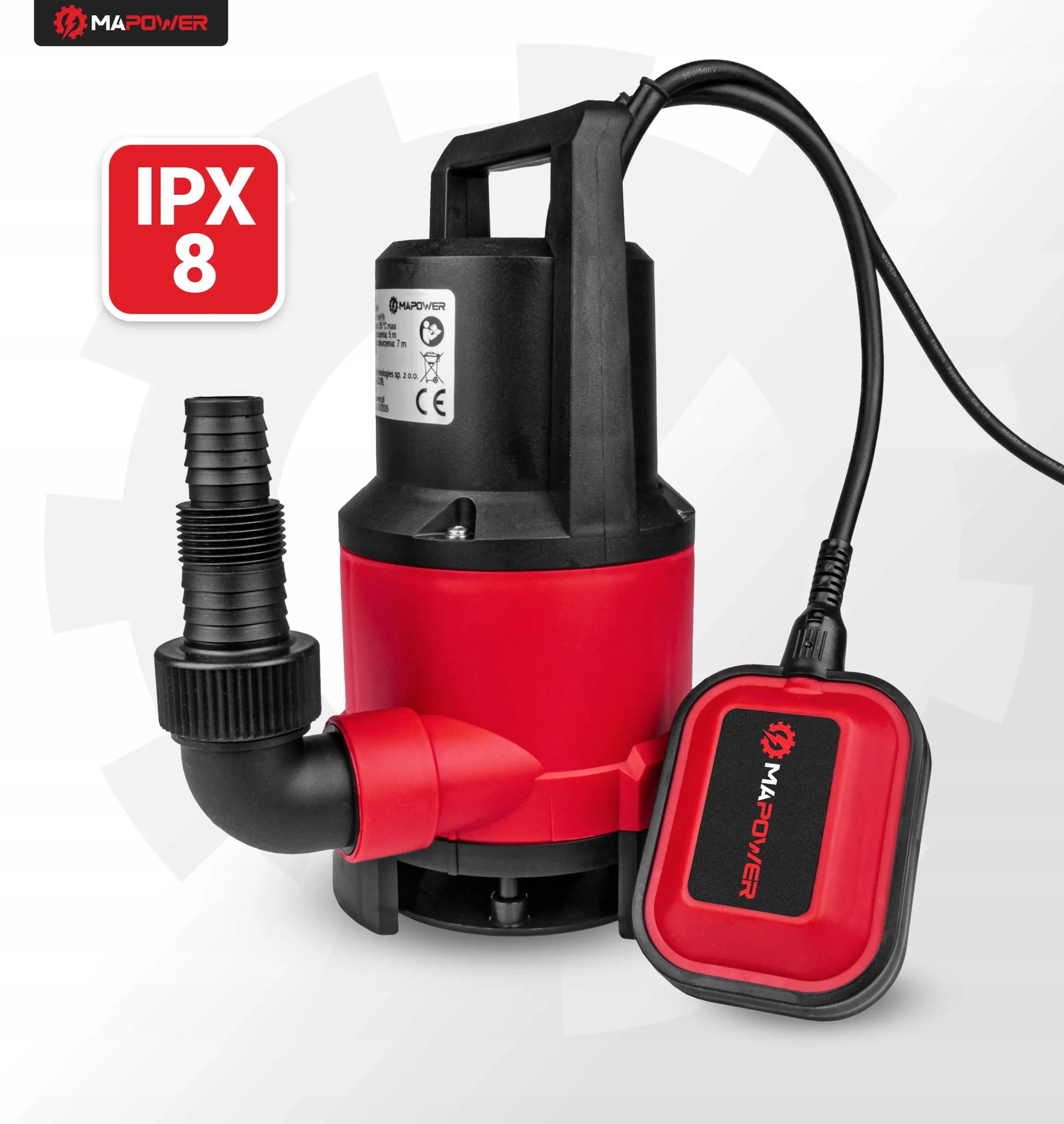 MAPOWER 400W panardinamasis siurblys švariam ir nešvariam vandeniui su plūde