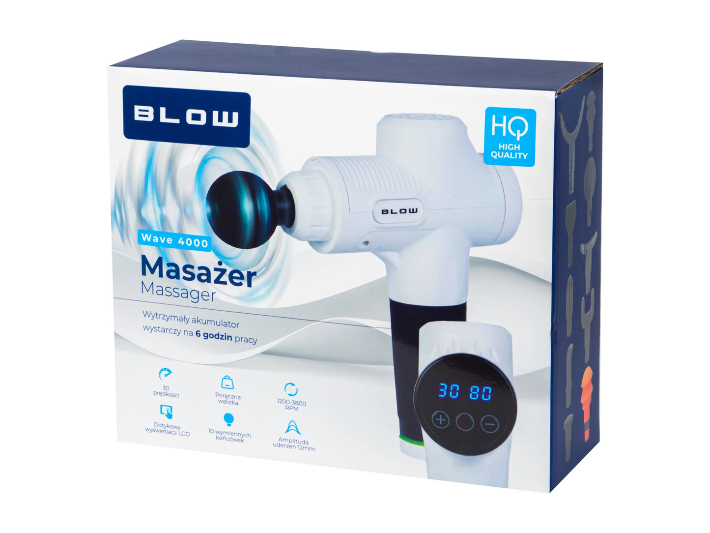 Masažinis pistoletas nugarai ir kūnui „Massage Gun“ PRO rinkinys su 10 antgalių