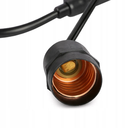 Masterled lauko LED girlianda 15M, 15x E27 lemputės, vandeniui atsparus laidas