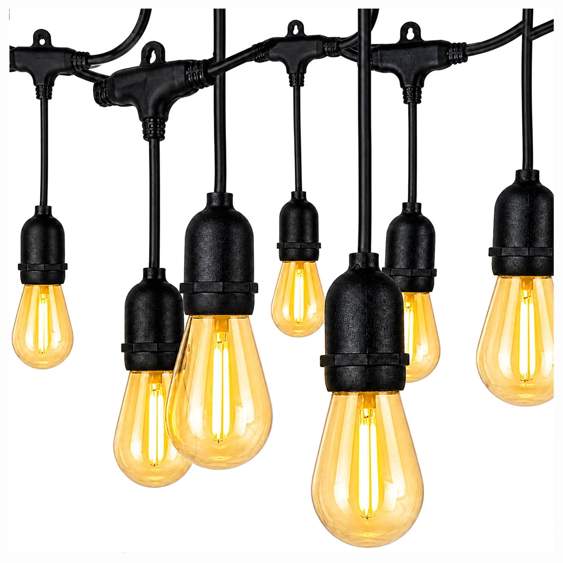 Masterled lauko LED girlianda 15M, 15x E27 lemputės, vandeniui atsparus laidas