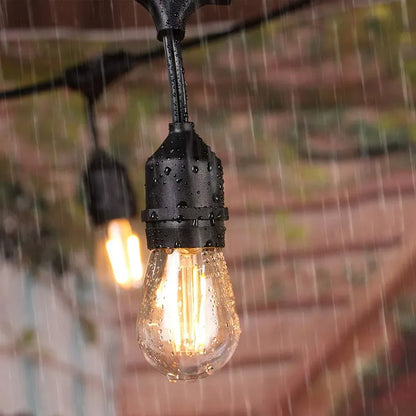 Masterled šviečianti sodo girlianda 20 m, 20x LED E27 lemputės + vandeniui atsparus laidas