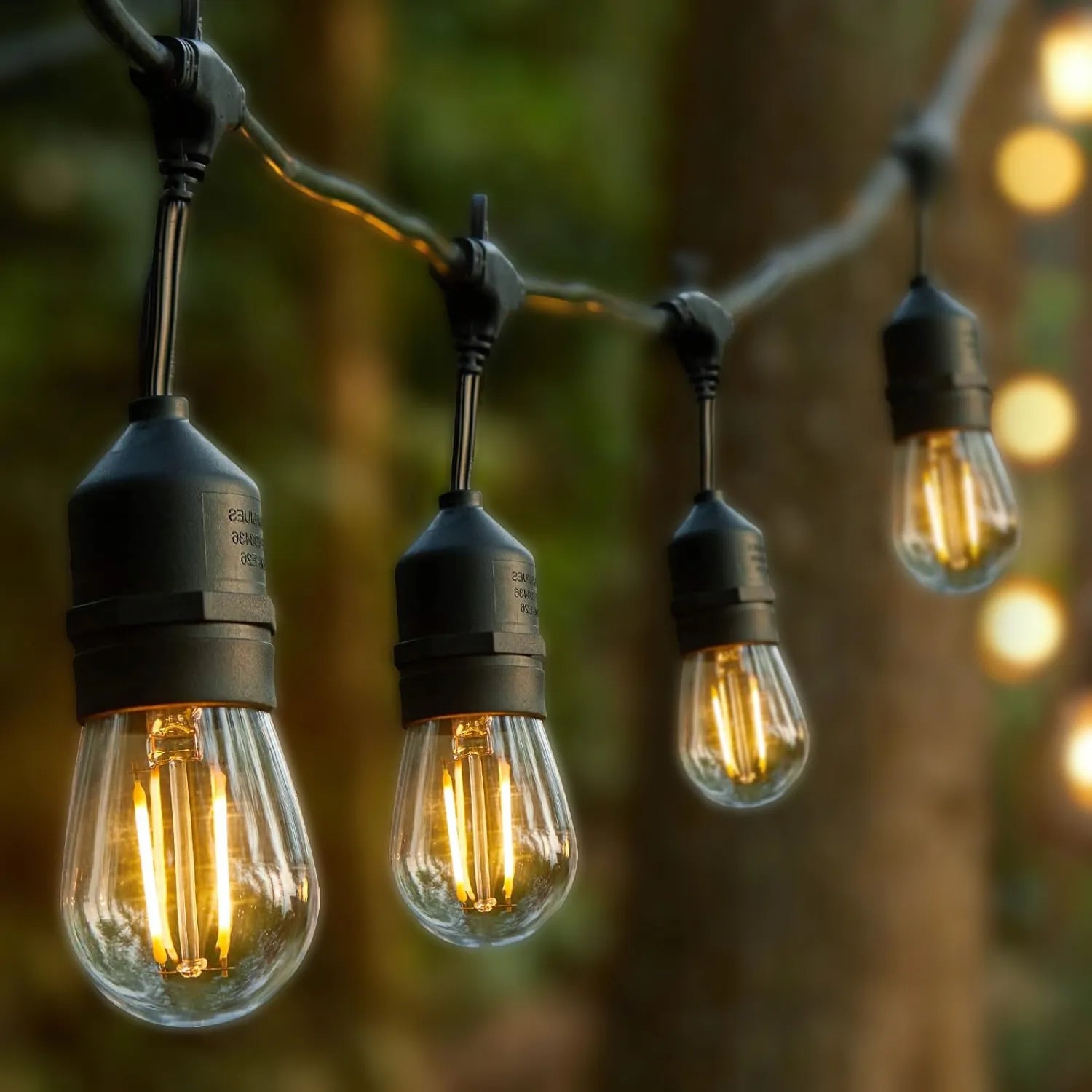 Masterled šviečianti sodo girlianda 20 m, 20x LED E27 lemputės + vandeniui atsparus laidas