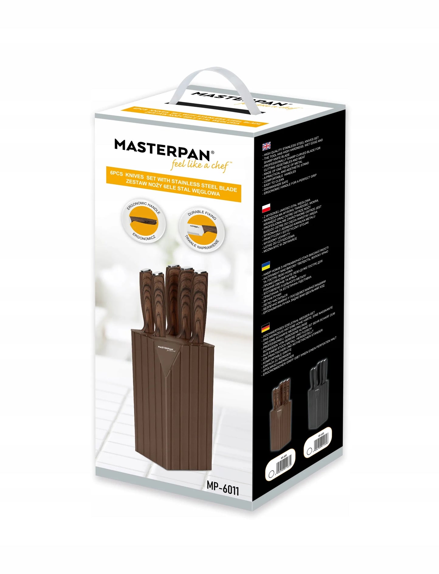 Masterpan 6 dalių peilių rinkinys su stovu