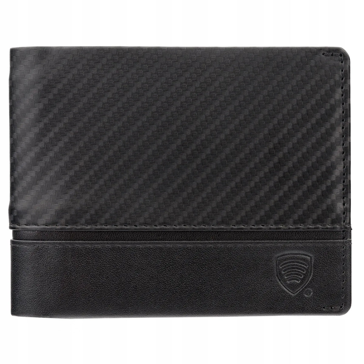 Maža plona vyriška odinė piniginė SLIM kortelėms su RFID apsauga Carbon / KORUMA