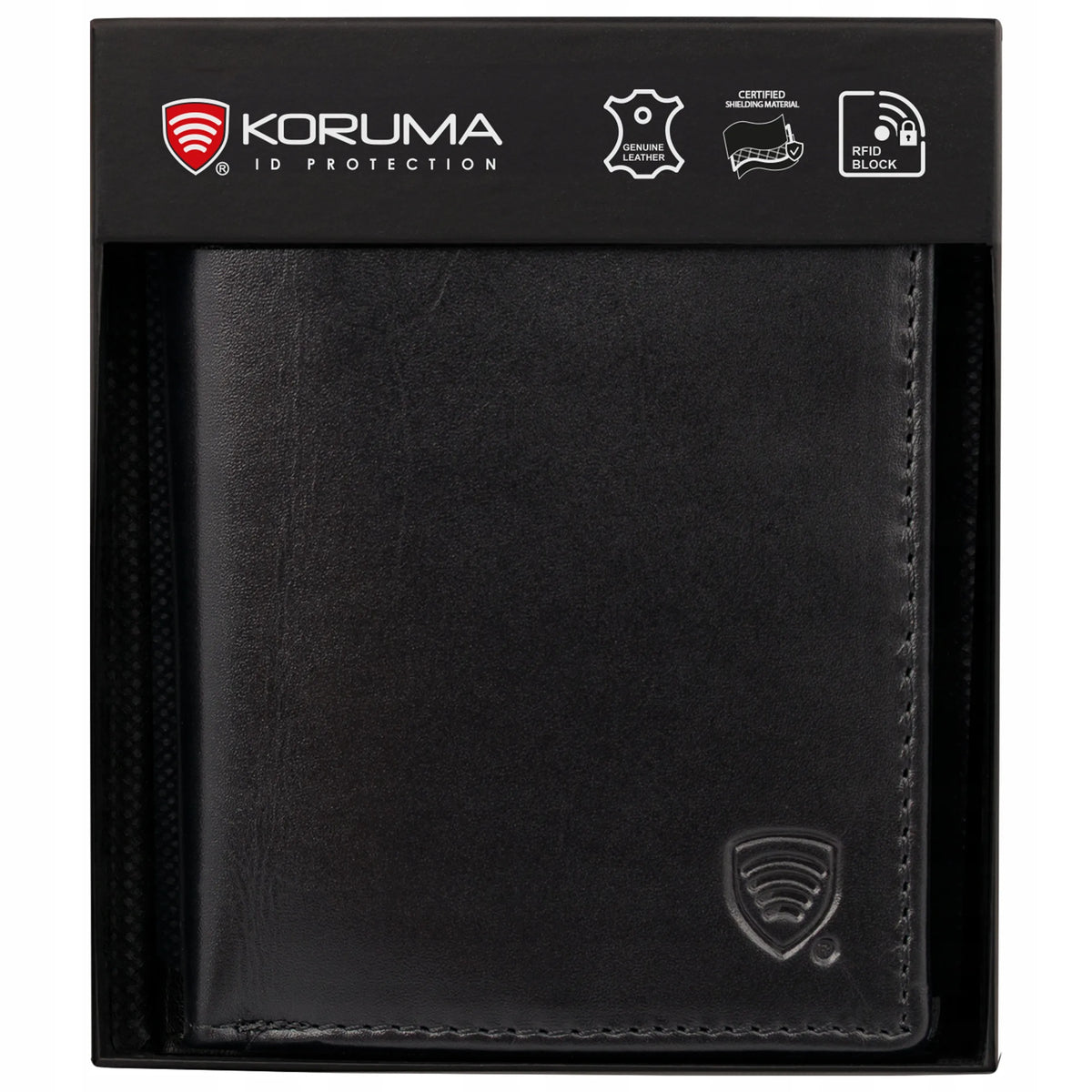 Maža vyriška odinė piniginė mokėjimo kortelėms ir monetoms su RFID apsauga „Koruma“