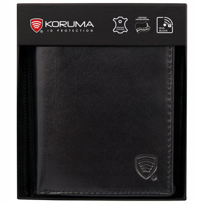 Maža vyriška odinė piniginė mokėjimo kortelėms ir monetoms su RFID apsauga „Koruma“