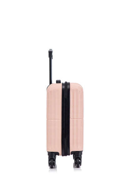 Mažas rankinis bagažas 40 × 30 × 20, ABS lagaminas su nuimamais ratukais, Ryanair, rožinis