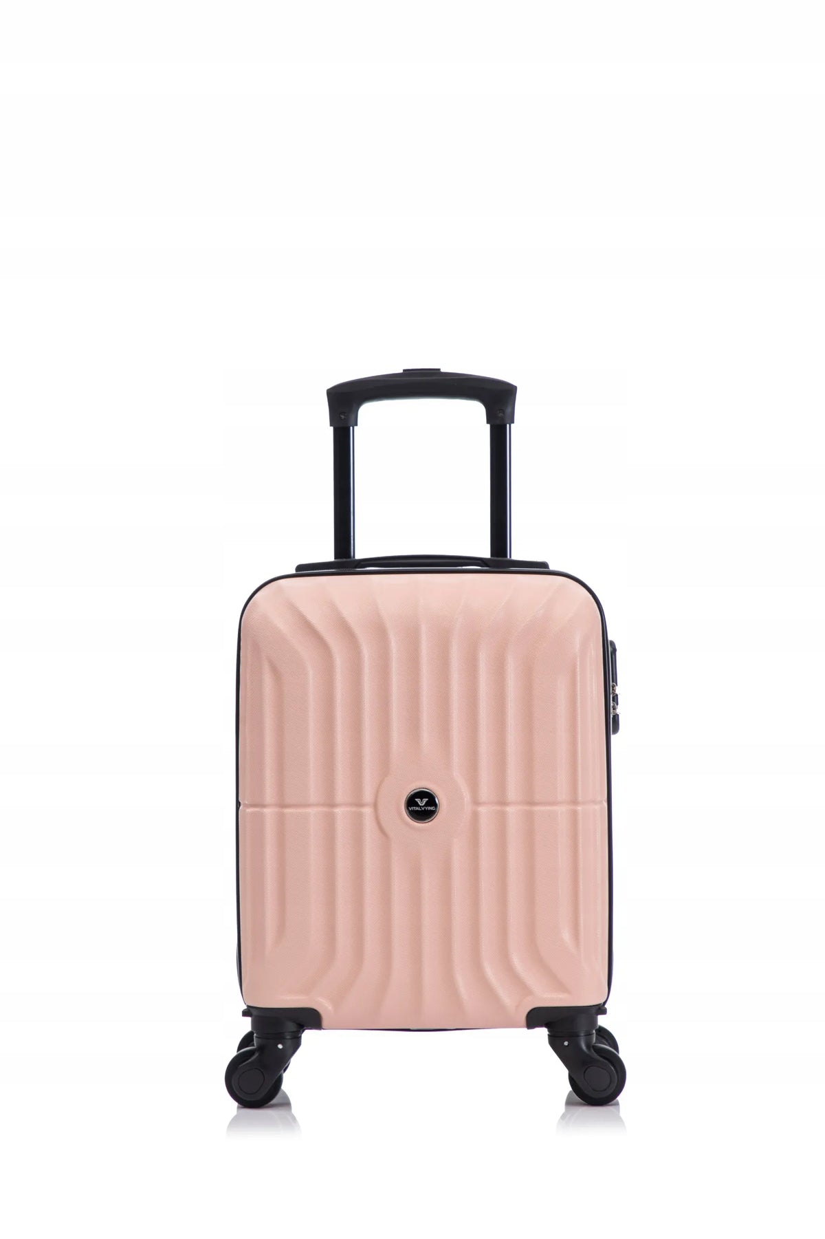 Mažas rankinis bagažas 40 × 30 × 20, ABS lagaminas su nuimamais ratukais, Ryanair, rožinis