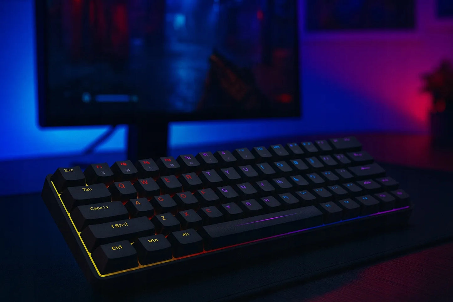 Mechaninė žaidimų klaviatūra Pantherise 68 KeyTech, RGB apšvietimas