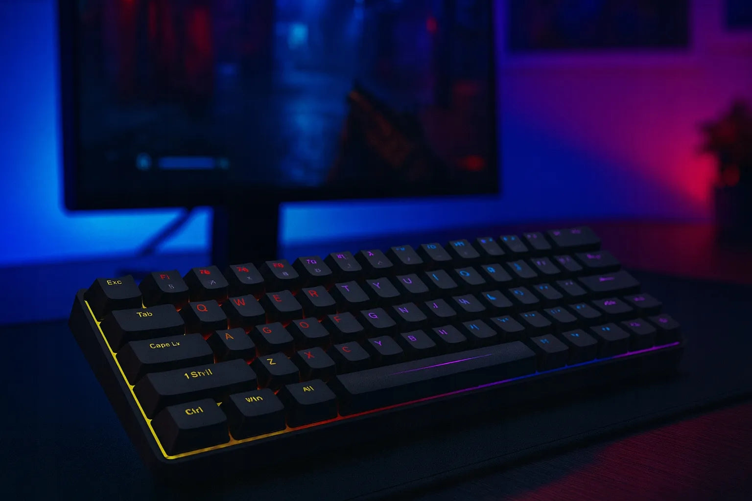 Mechaninė žaidimų klaviatūra Pantherise 68 KeyTech, RGB apšvietimas