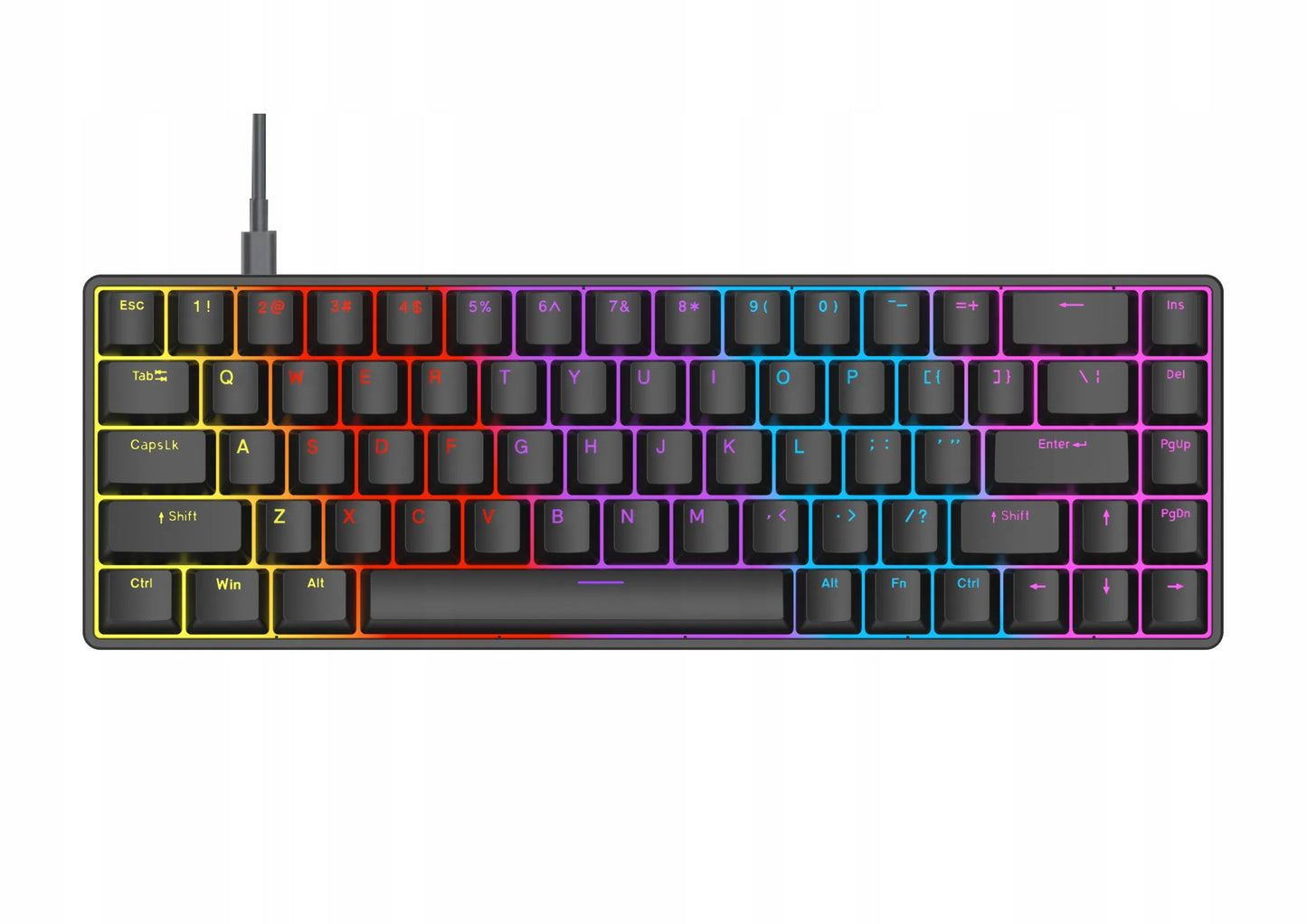 Mechaninė žaidimų klaviatūra Pantherise 68 KeyTech, RGB apšvietimas