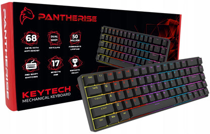 Mechaninė žaidimų klaviatūra Pantherise 68 KeyTech, RGB apšvietimas