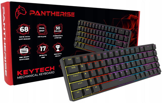 Mechaninė žaidimų klaviatūra Pantherise 68 KeyTech, RGB apšvietimas