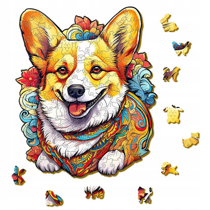 Mediniai dėlionės vaikams 143 elementai Welsh Corgi dovana vaikams