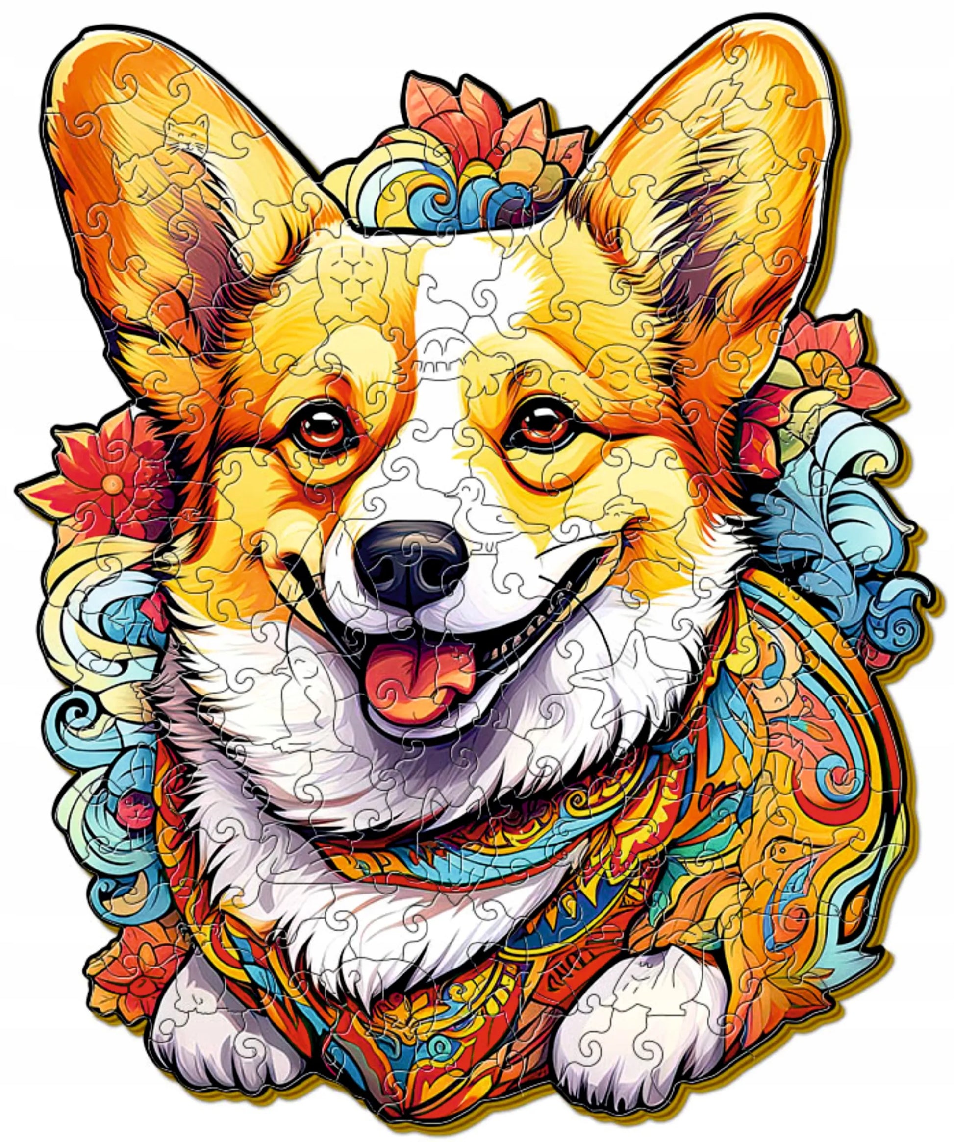 Mediniai dėlionės vaikams 143 elementai Welsh Corgi dovana vaikams