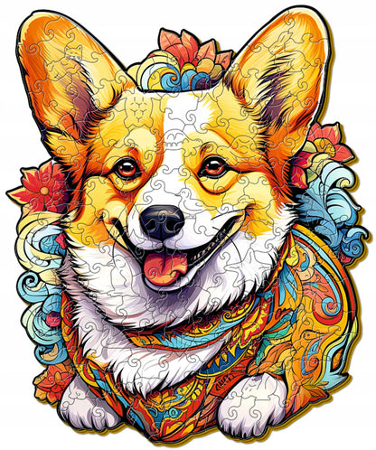Mediniai dėlionės vaikams 143 elementai Welsh Corgi dovana vaikams