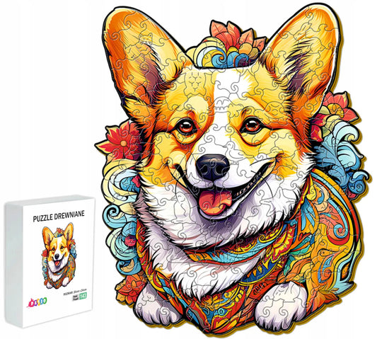 Mediniai dėlionės vaikams 143 elementai Welsh Corgi dovana vaikams