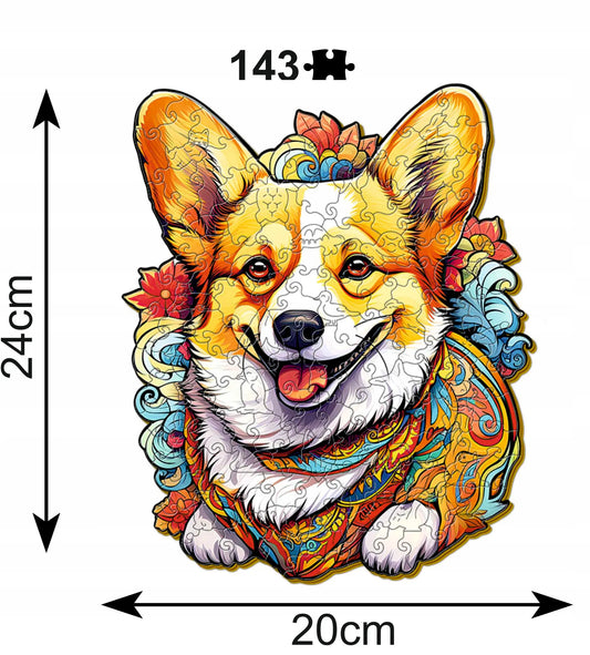 Mediniai dėlionės vaikams 143 elementai Welsh Corgi dovana vaikams