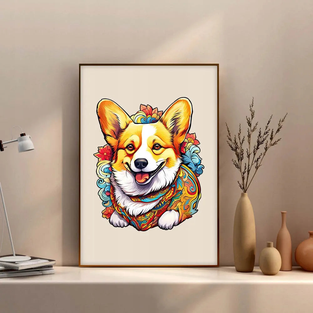 Mediniai dėlionės vaikams 143 elementai Welsh Corgi dovana vaikams