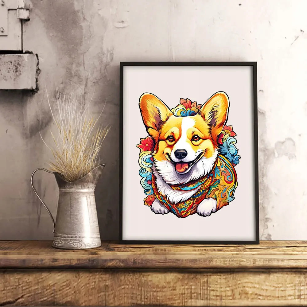 Mediniai dėlionės vaikams 143 elementai Welsh Corgi dovana vaikams
