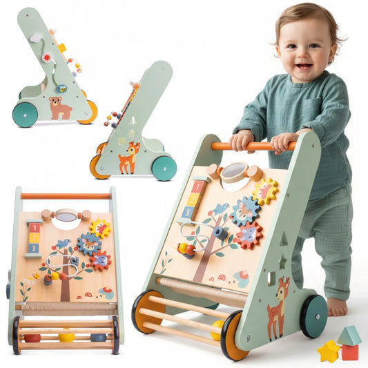 Medinis edukacinis vaikštynė-stūmdukas Sun Baby XXL su rūšiuokliu