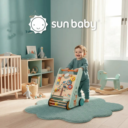 Medinis edukacinis vaikštynė-stūmdukas Sun Baby XXL su rūšiuokliu
