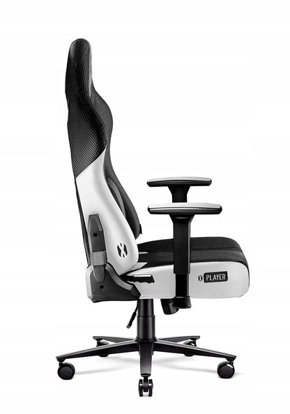 Medžiaginė žaidimų kėdė DIABLO X-Player 2.0 Normal Size, balta-juoda
