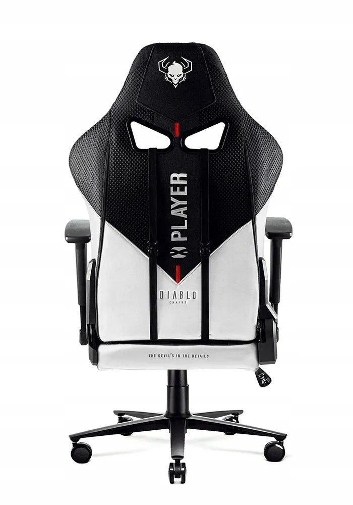 Medžiaginė žaidimų kėdė DIABLO X-Player 2.0 Normal Size, balta-juoda
