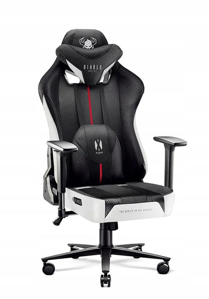 Medžiaginė žaidimų kėdė DIABLO X-Player 2.0 Normal Size, balta-juoda