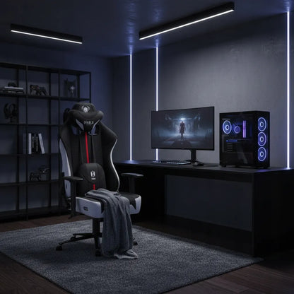 Medžiaginė žaidimų kėdė DIABLO X-Player 2.0 Normal Size, balta-juoda