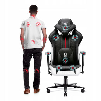 Medžiaginė žaidimų kėdė DIABLO X-Player 2.0 Normal Size, balta-juoda