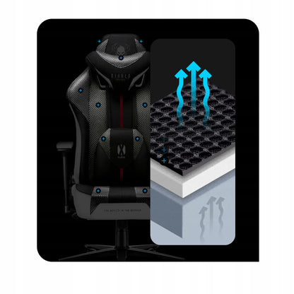 Medžiaginė žaidimų kėdė DIABLO X-Player 2.0 Normal Size, balta-juoda