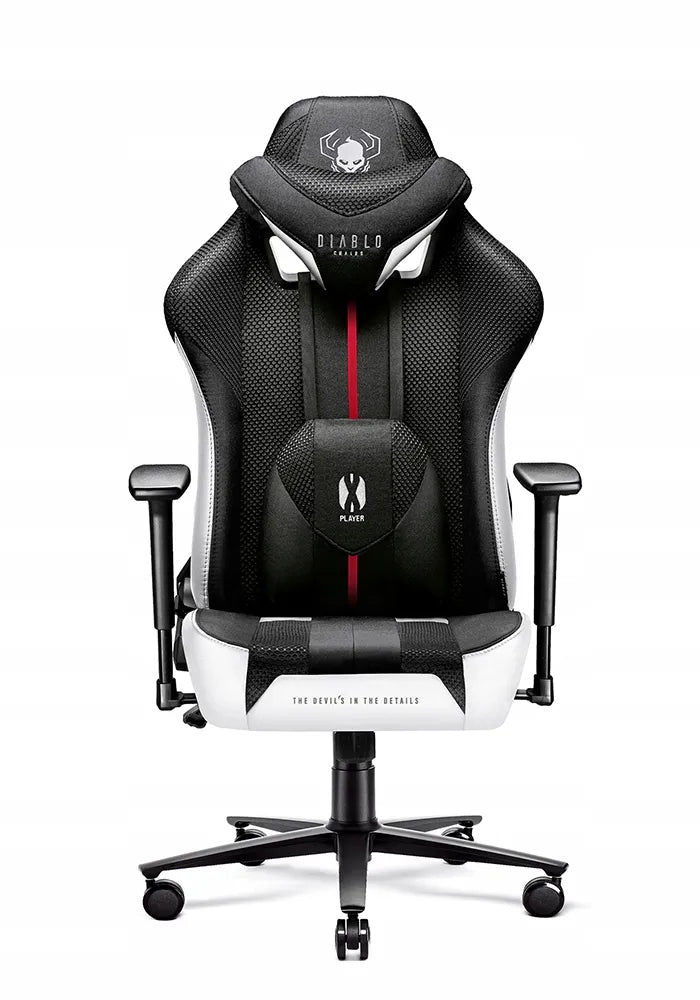 Medžiaginė žaidimų kėdė DIABLO X-Player 2.0 Normal Size, balta-juoda