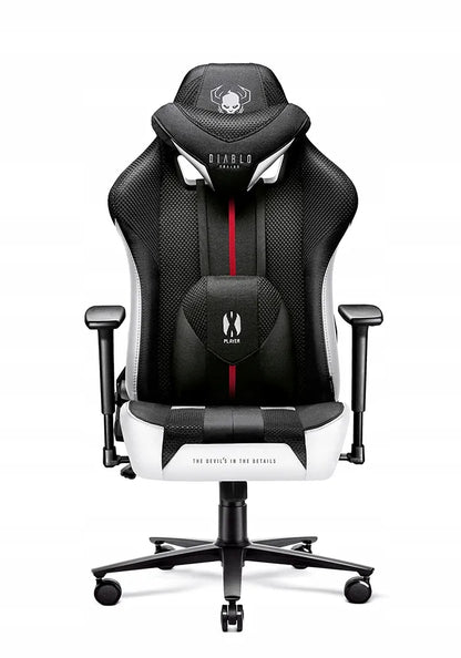 Medžiaginė žaidimų kėdė DIABLO X-Player 2.0 Normal Size, balta-juoda
