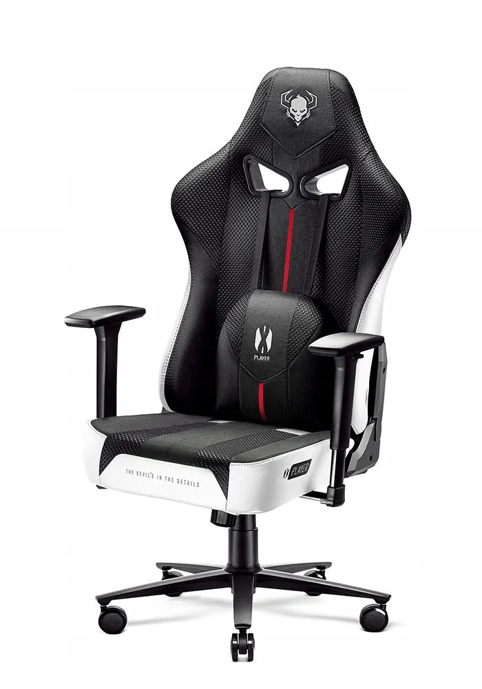 Medžiaginė žaidimų kėdė DIABLO X-Player 2.0 Normal Size, balta-juoda
