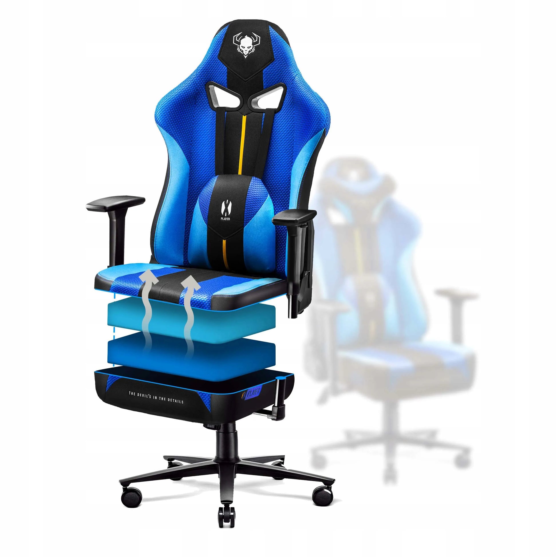 Medžiaginė žaidimų kėdė DIABLO X-Player 2.0 Normal Size, Frost Black