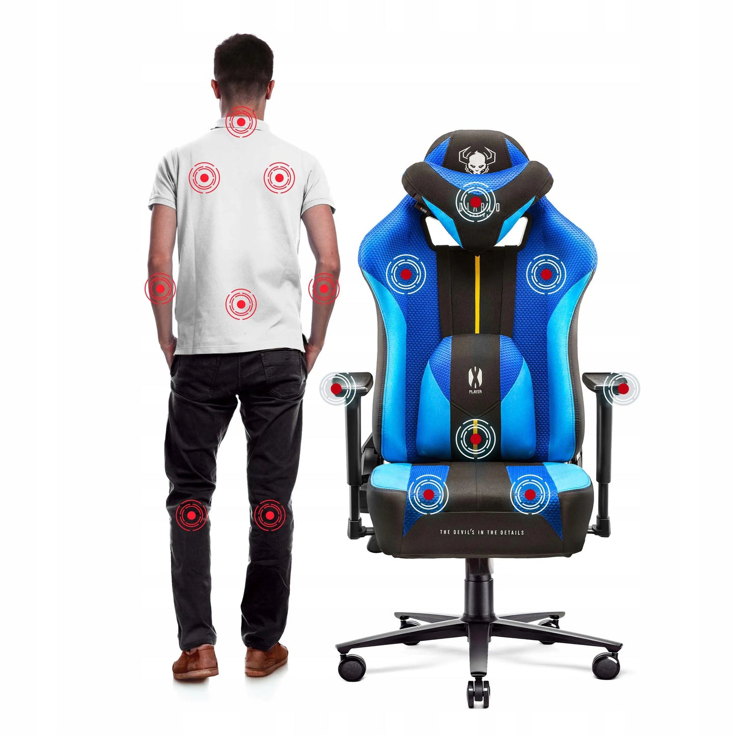 Medžiaginė žaidimų kėdė DIABLO X-Player 2.0 Normal Size, Frost Black
