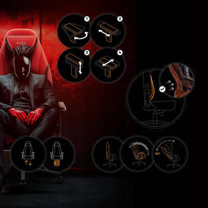 Medžiaginė žaidimų kėdė DIABLO X.EYE PRIME Normal Size, Bloody Mary
