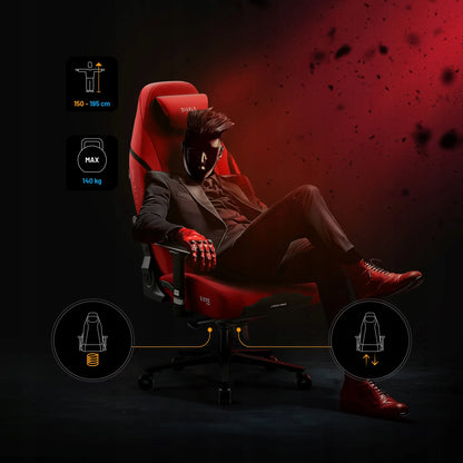 Medžiaginė žaidimų kėdė DIABLO X.EYE PRIME Normal Size, Bloody Mary