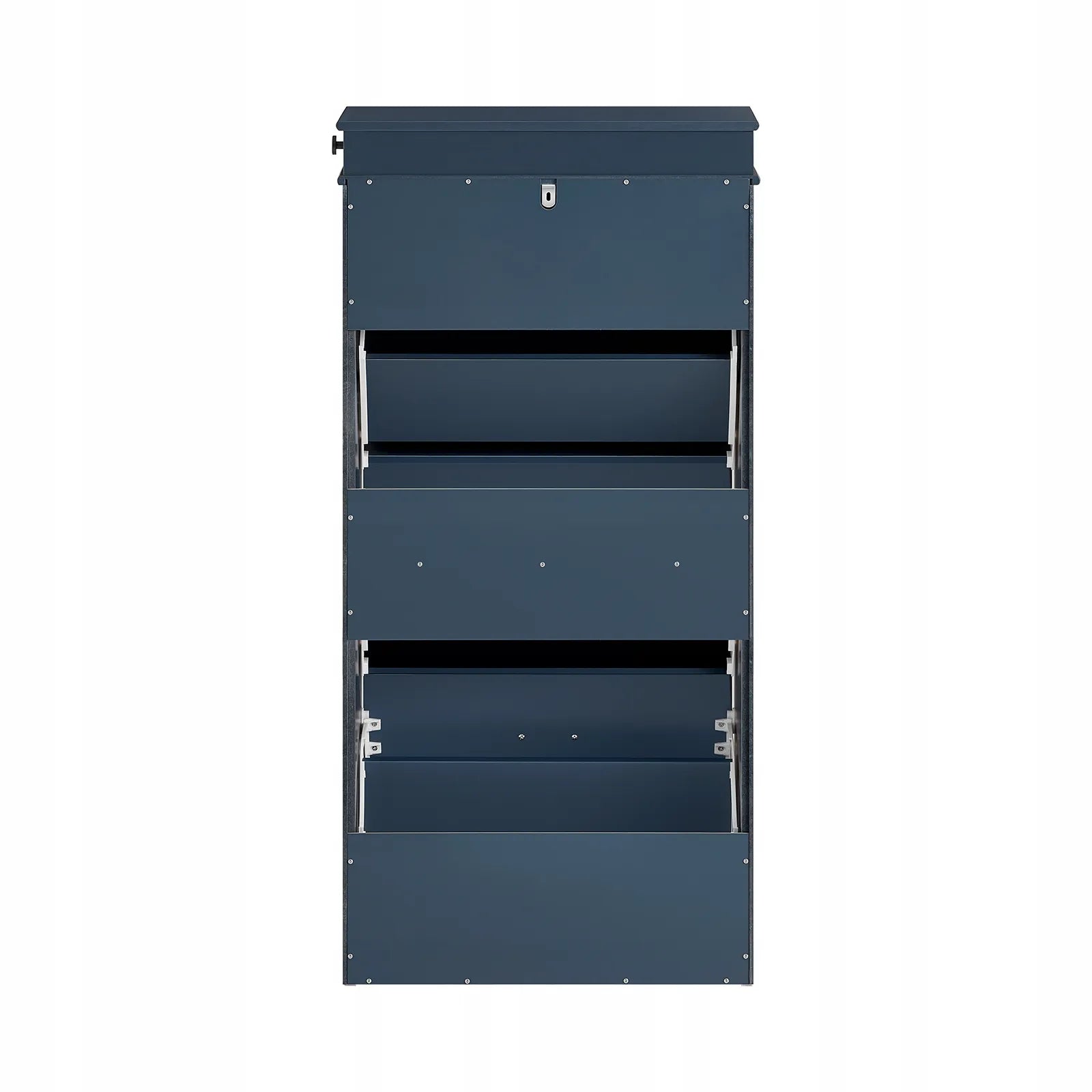 Mėlyna batų spintelė su 3 atlenkiamomis durelėmis prieškambariui, pastatoma 53x24cm FSR94-B
