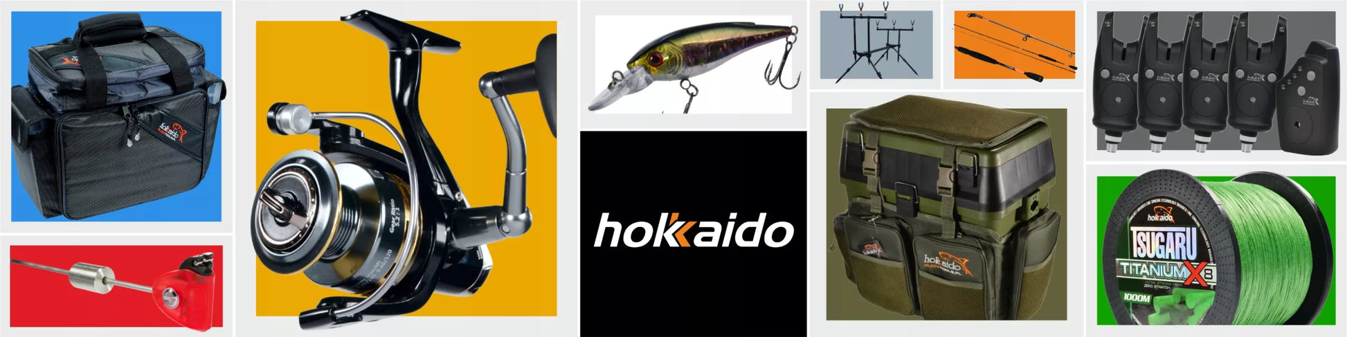 Meškeriojimo rinkinys plūdinei 2,1m dvi meškerės 2x ritės didelis rinkinys 33 dalių Hokkaido