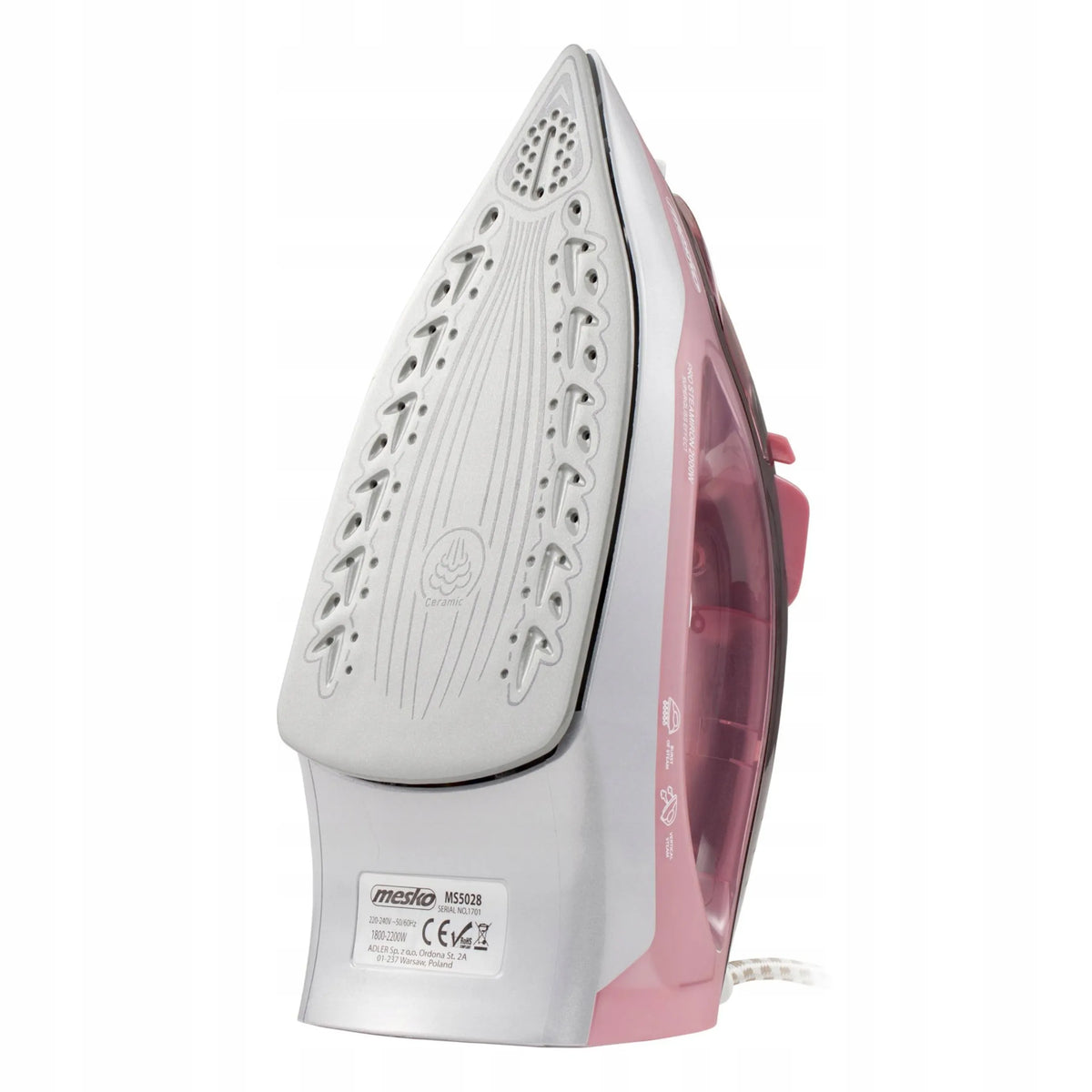 Mesko MS 5028 garinis lygintuvas, 2600 W, keraminis padas, savivalos funkcija, ANTI-DRIP, ANTI-CALC