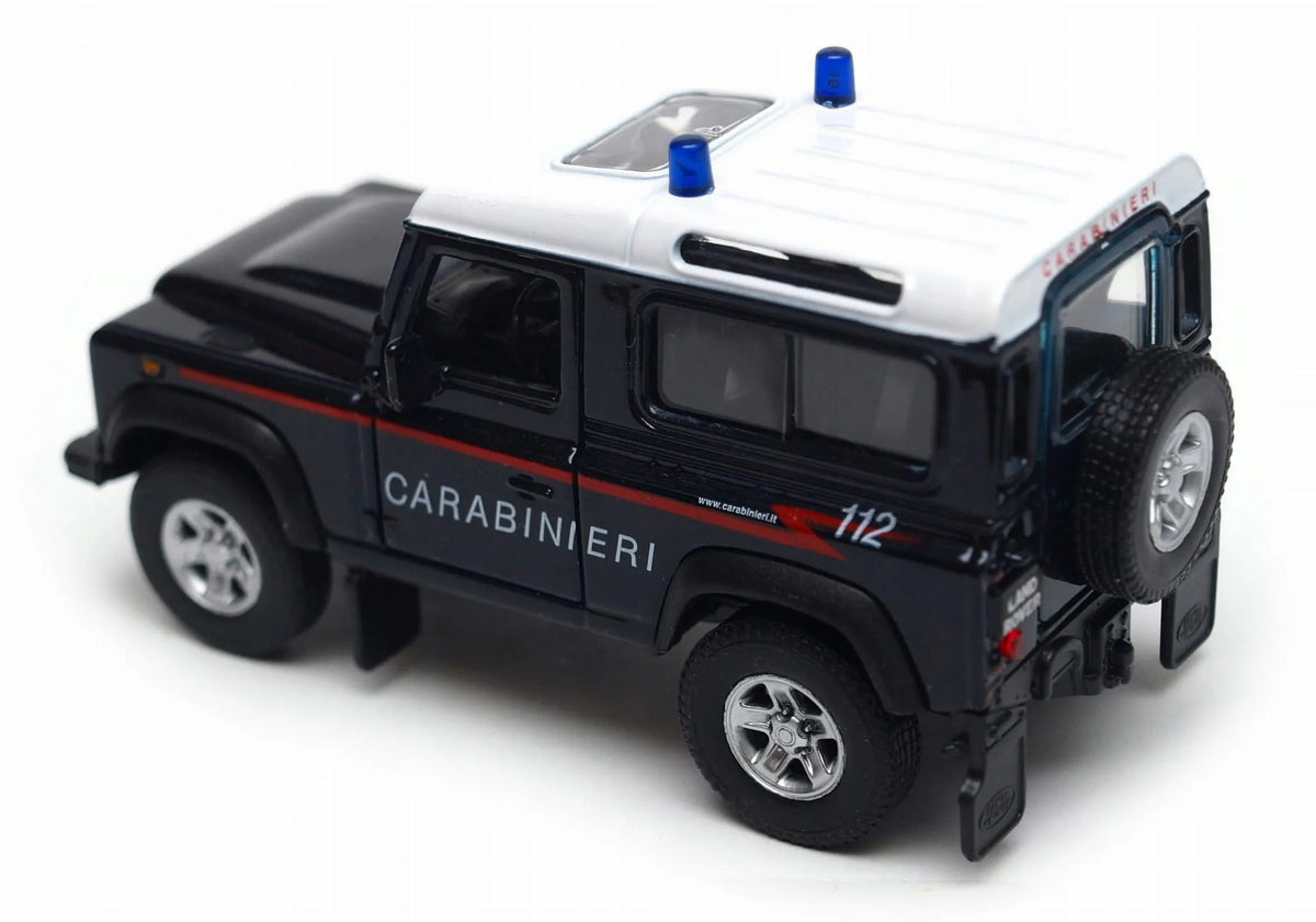 Metalinis automobilio modelis Welly Land Rover Defender Carabinieri, 1:34–1:39