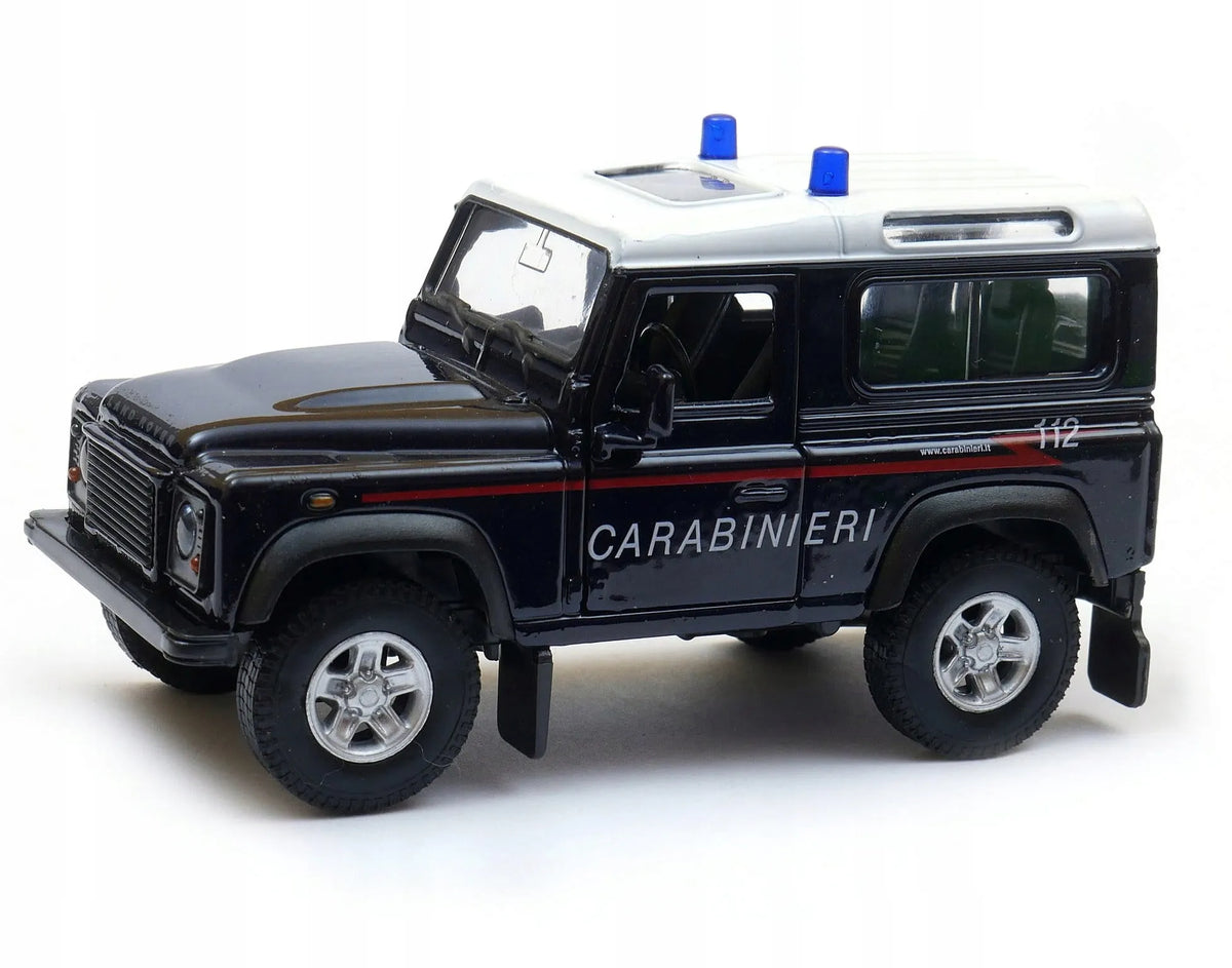 Metalinis automobilio modelis Welly Land Rover Defender Carabinieri, 1:34–1:39