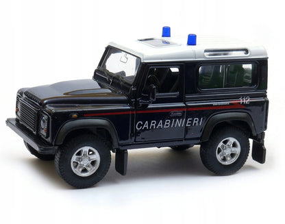Metalinis automobilio modelis Welly Land Rover Defender Carabinieri, 1:34–1:39