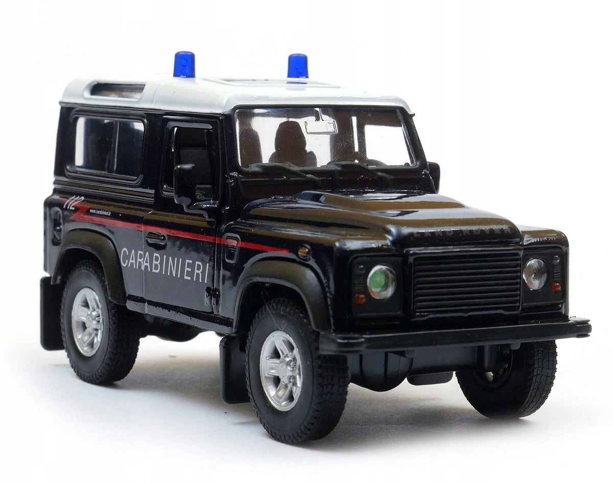 Metalinis automobilio modelis Welly Land Rover Defender Carabinieri, 1:34–1:39