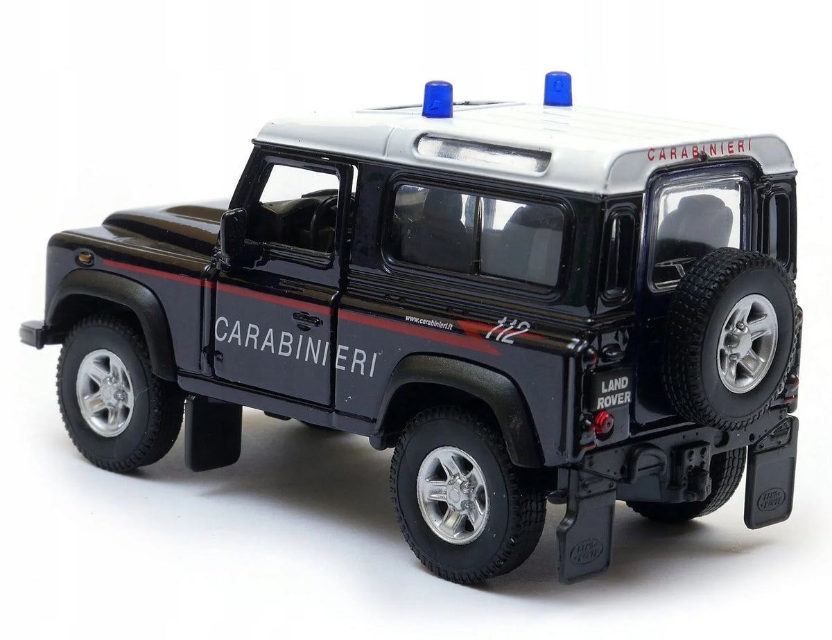 Metalinis automobilio modelis Welly Land Rover Defender Carabinieri, 1:34–1:39
