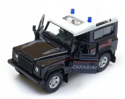 Metalinis automobilio modelis Welly Land Rover Defender Carabinieri, 1:34–1:39