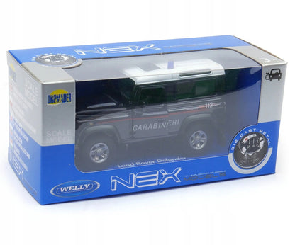 Metalinis automobilio modelis Welly Land Rover Defender Carabinieri, 1:34–1:39