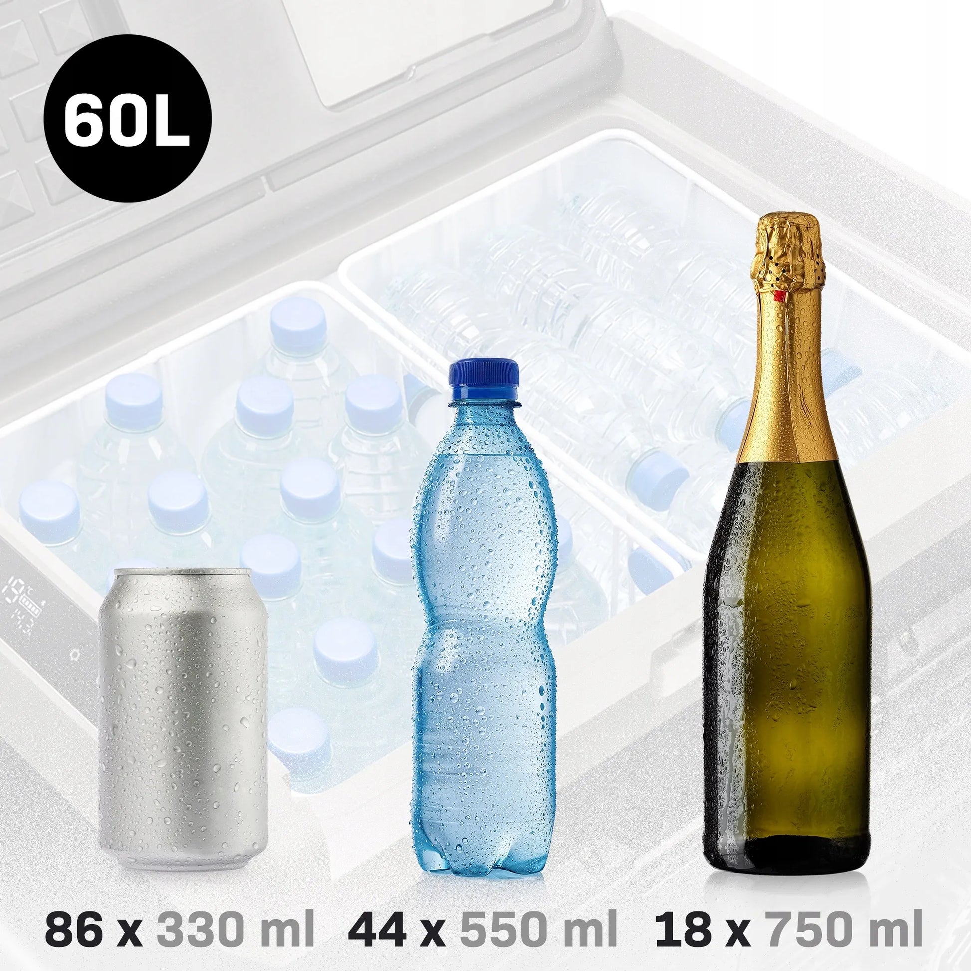 Meteor TSW60 kompresorinis nešiojamas šaldytuvas, skirtas piknikui ir žvejybai, Bluetooth, 60 l